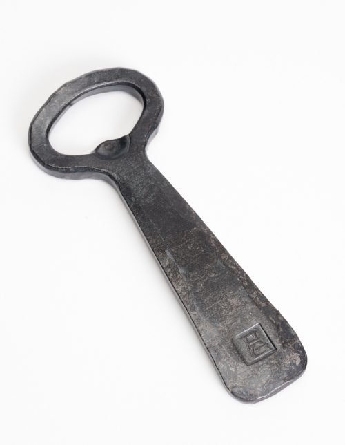 A hand-forged bottle opener crafted by blacksmith Paul Garrett.