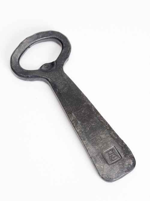 A hand-forged bottle opener crafted by blacksmith Paul Garrett.