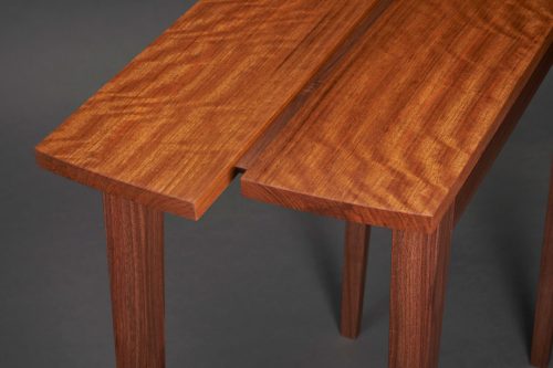 Detail of a handmade hall table by Robb Helmkamp.