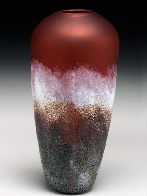 Aurora Landscape glass sculptural vessel by Daniel Scogna.