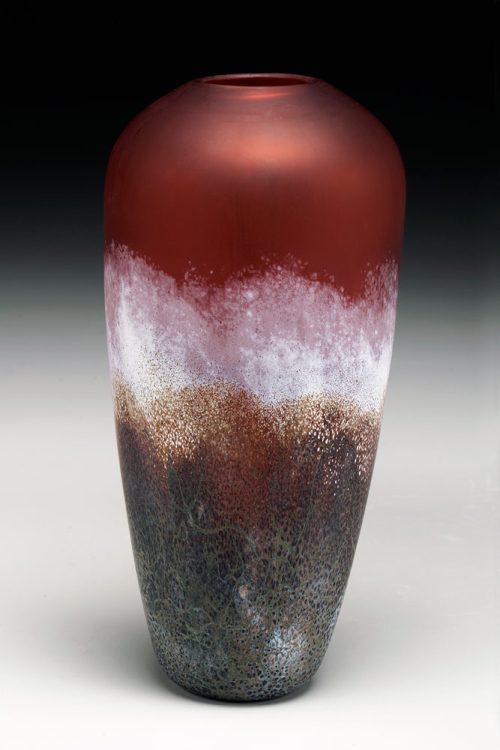 Aurora Landscape glass sculptural vessel by Daniel Scogna.