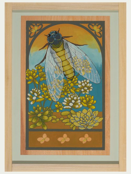 Cicada and Sedum by Asheville artist Kim Dills.