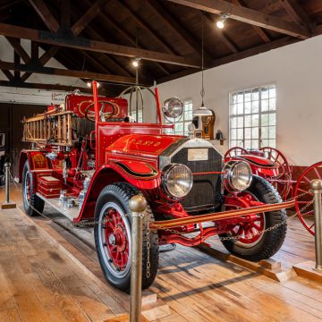 A 1922 American LaFrance fire engine on display at the Estes-Winn Antique Car Museum in Asheville, NC.