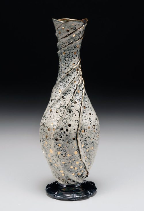 Ceramic vase by Kelsey Schissel titled Imagined Dreamscape.