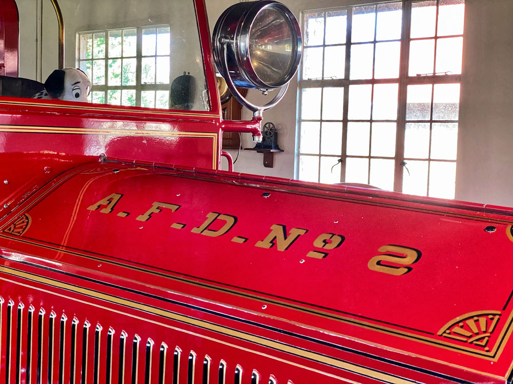 No. 2 Fire Engine on display in the Estes-Winn Antique Car Museum.