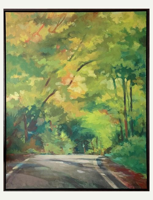 Original acrylic painting by Cynthia Wilson titled On the Street Where I live.