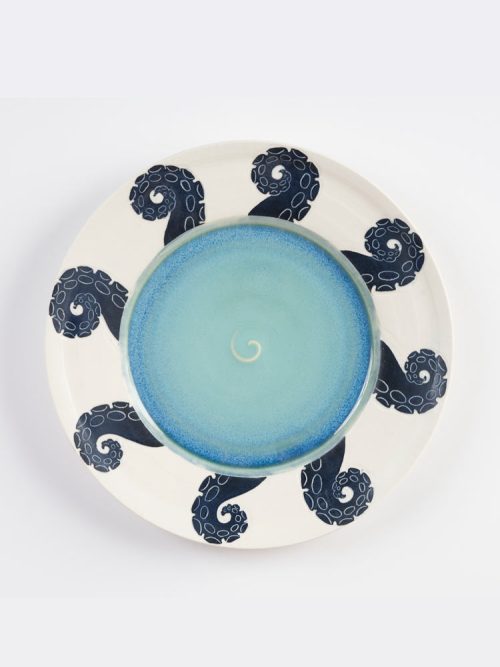 Porcelain tentacle platter by Asheville artist Anja Bartels.