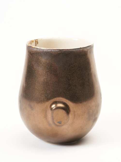 Artisan-made metallic glaze cup by Lisa Gluckin.