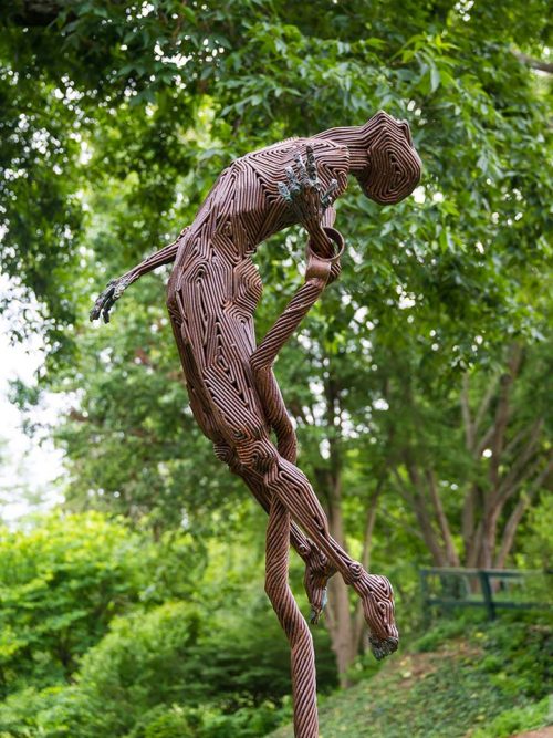Outdoor art titled Tethered by J. Aaron Alderman.