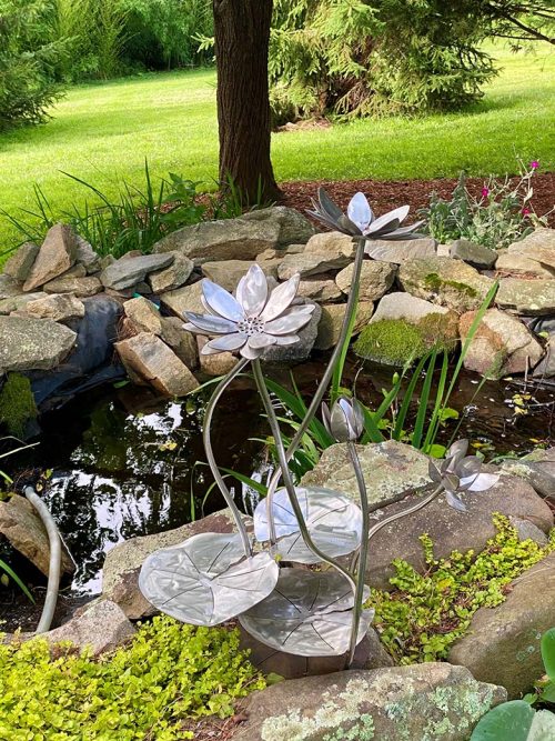 Outdoor sculpture or yard art titled Lotus by Bob Doster.