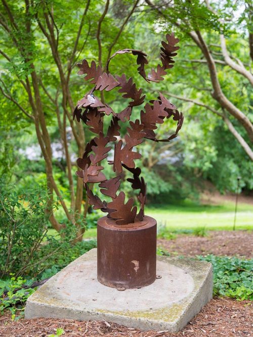 Falling leaves sculpture by Bob Doster.