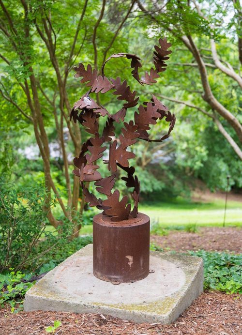 Falling leaves sculpture by Bob Doster.