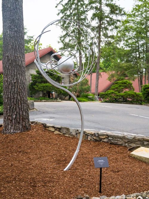 Steel outdoor sculpture by Zachary Smith-Johnson.