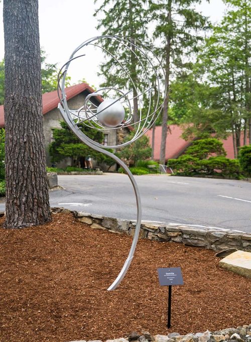 Steel outdoor sculpture by Zachary Smith-Johnson.