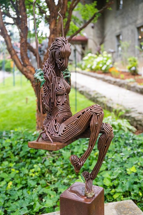 J. Aaron Alderman outdoor sculpture titled She Came to Me in Spring.