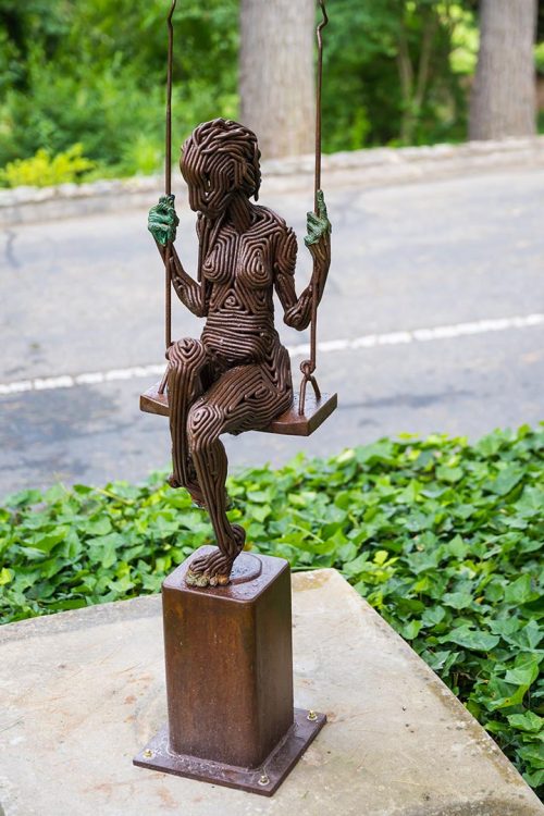 Outdoor sculpture by J. aaron Alderman of Brevard, NC.