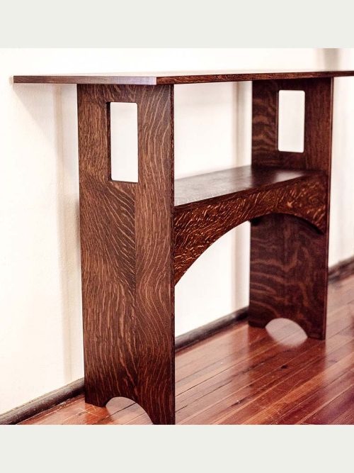 Mission console table by Timothy Livingston.