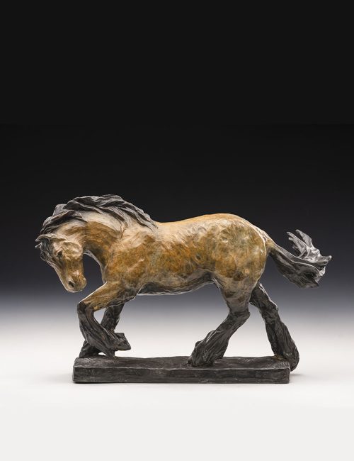 Bronze horse sculpture by Tina Curry.