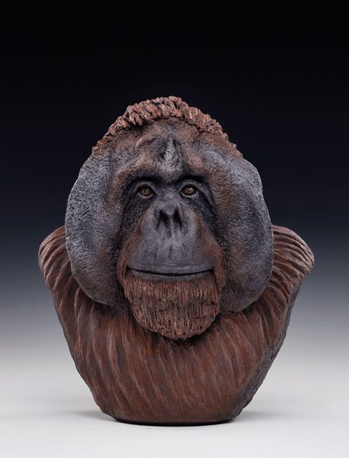 Orangutan sculpture by artist Tina Curry.
