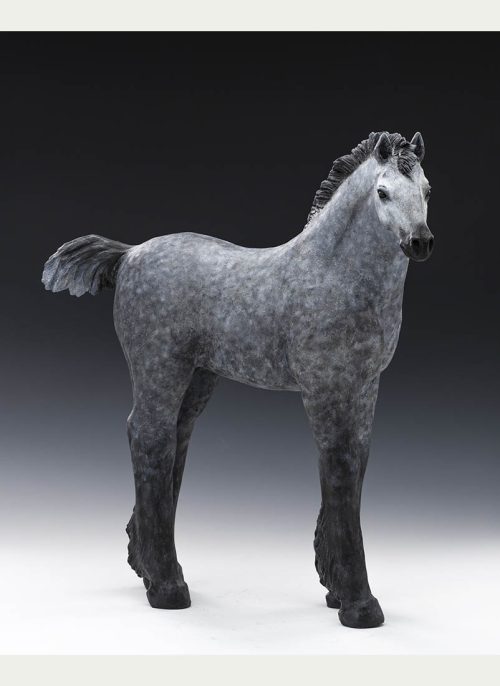 Horse sculpture titled Blue Steele by Tina Curry.