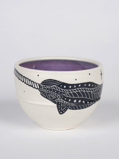 Narwhal bowl handcrafted by Anja Bartels.