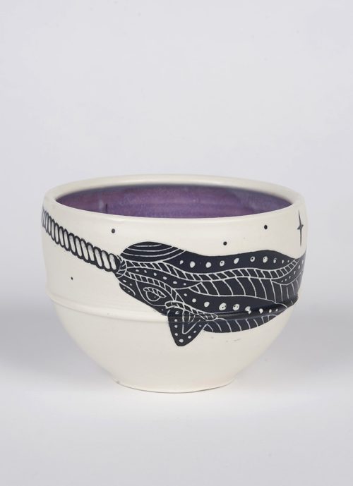 Narwhal bowl handcrafted by Anja Bartels.