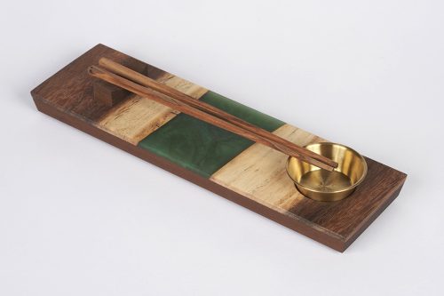 Wooden sushi tray.