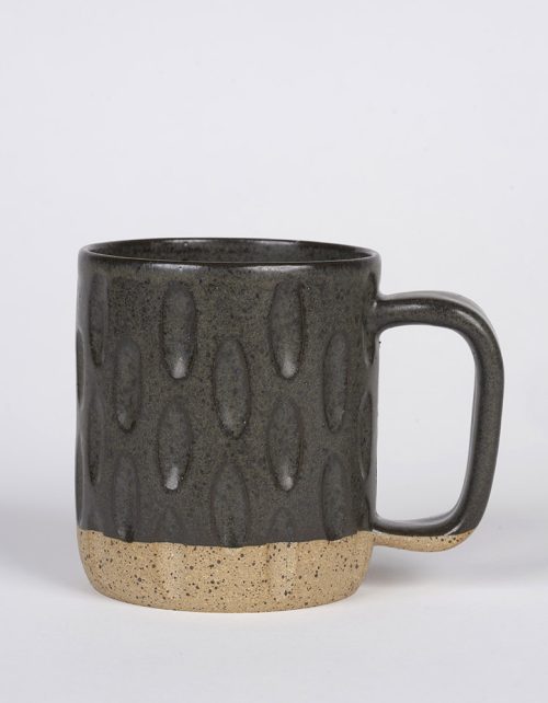 Black textured mug by Osso Ceramics.