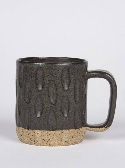 Black textured mug by Osso Ceramics.