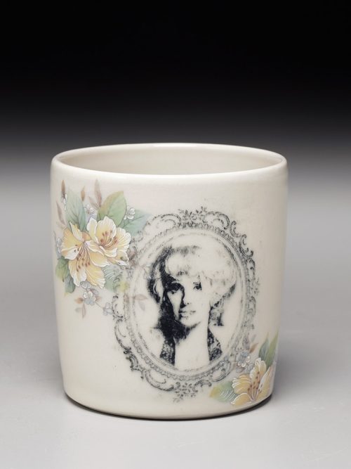 Camille Morin porcelain cup featuring Tammy Wynette.
