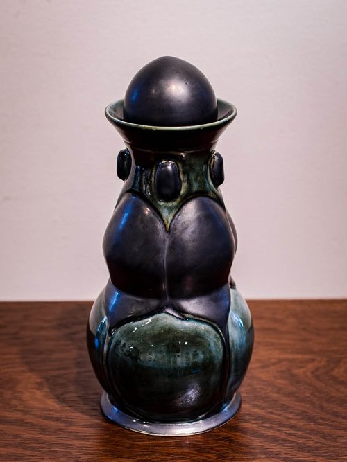 Pewter and Green Lidded Vessel