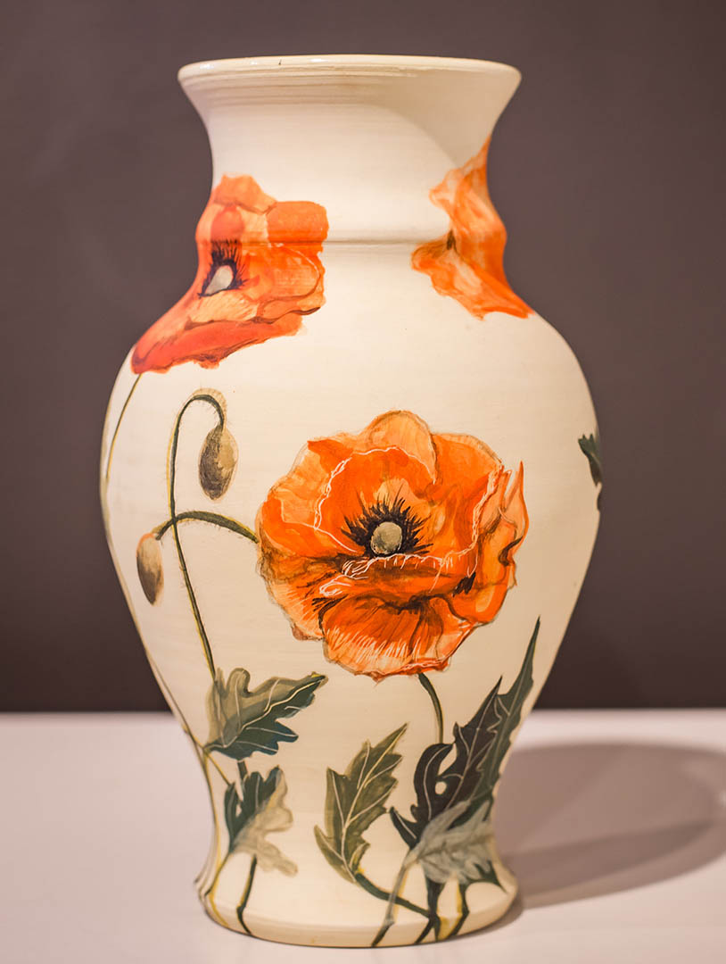 Orange Poppies Vase