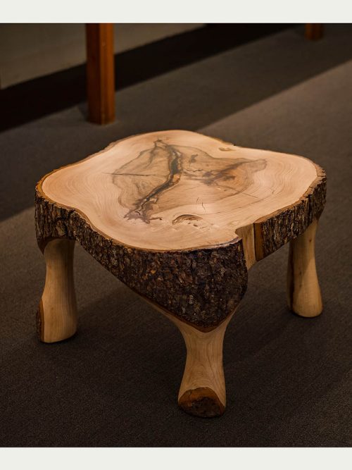 Hickory table handcrafted by Rives McDow.