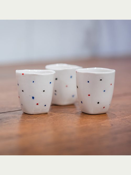 Lisa GLuckin small slip-cast porcelain cups.