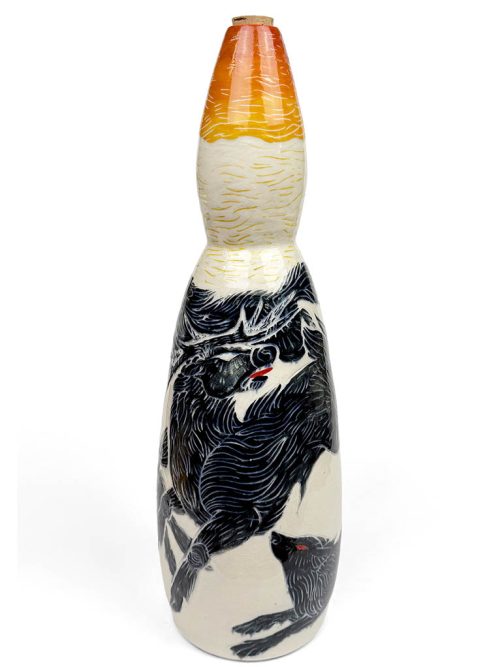 Porcelain wine decanter by Silver Run Ceramics.