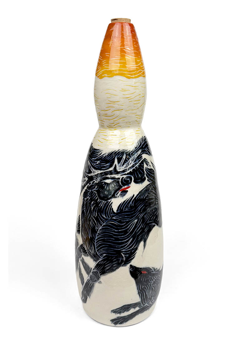 Porcelain wine decanter by Silver Run Ceramics.