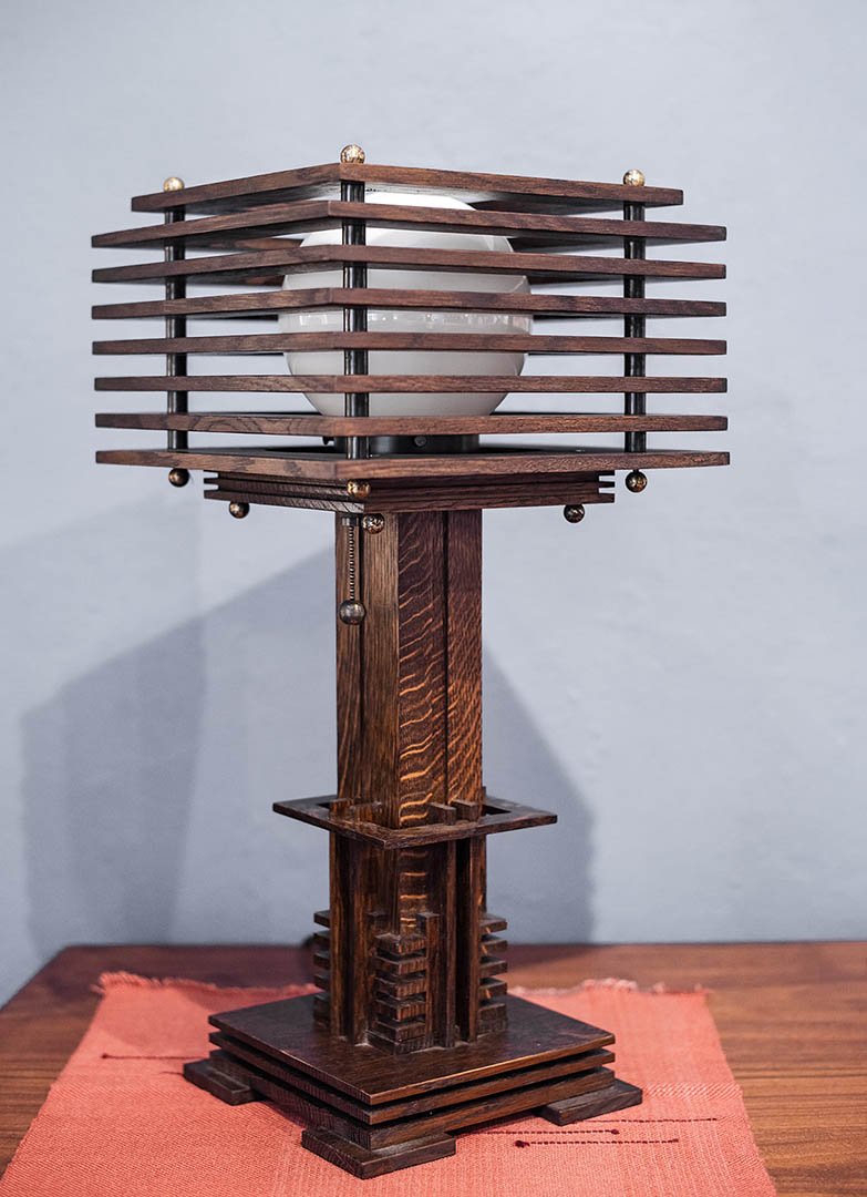 Frank Lloyd Wright Style Globe Lamp by Phillip Daniel Myer.