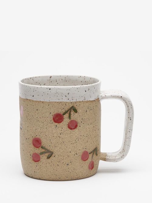 Ceramic cherry mug by Osso Ceramics.