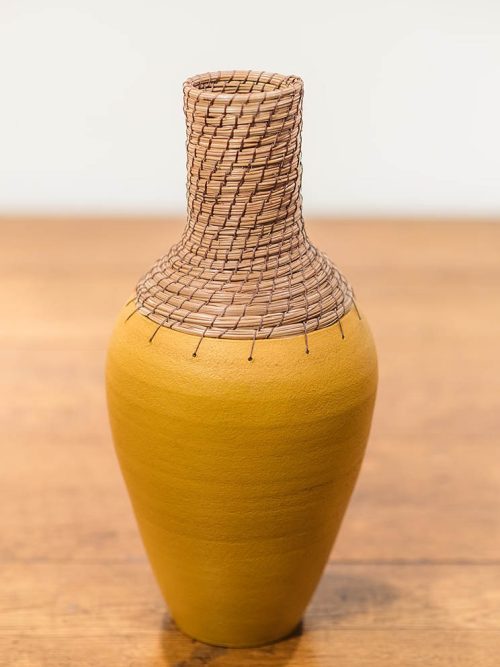Ochre Bottle Vessel