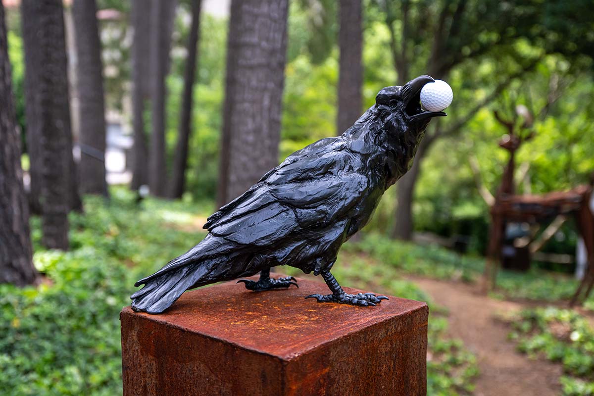 This sculpture, titled Excuse Number 153, offers inspiration for your new go-to excuse for poor golf. Part of a limited edition of 50, this piece was made by North Carolina artist Roger Martin.